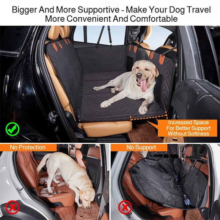 Waterproof Pet Car Seat Cover - Non-Slip Scratch-Proof Hammock Back Seat Protector for Dogs