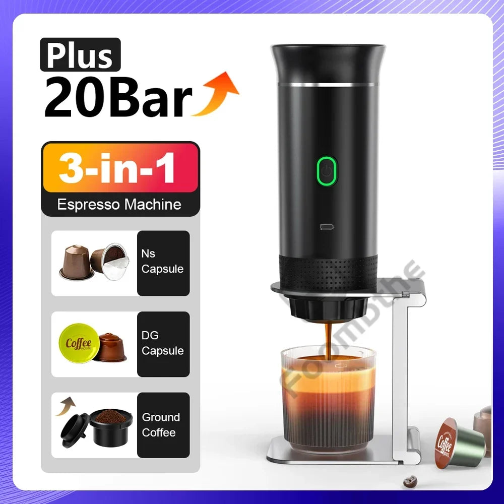 Portable Espresso Machine Wireless 3 In 1 Travel Car Camp