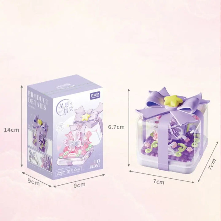 Plastic Building Block Flower Ring Box - DIY Decoration for Kids, Safe ABS Material