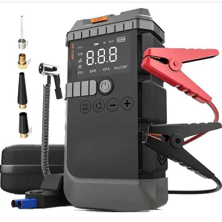 Car Jump Starter With Air Pump 3000A Peak Digital Tire Inflator 150 PSI Portable Power Bank Fall 2025