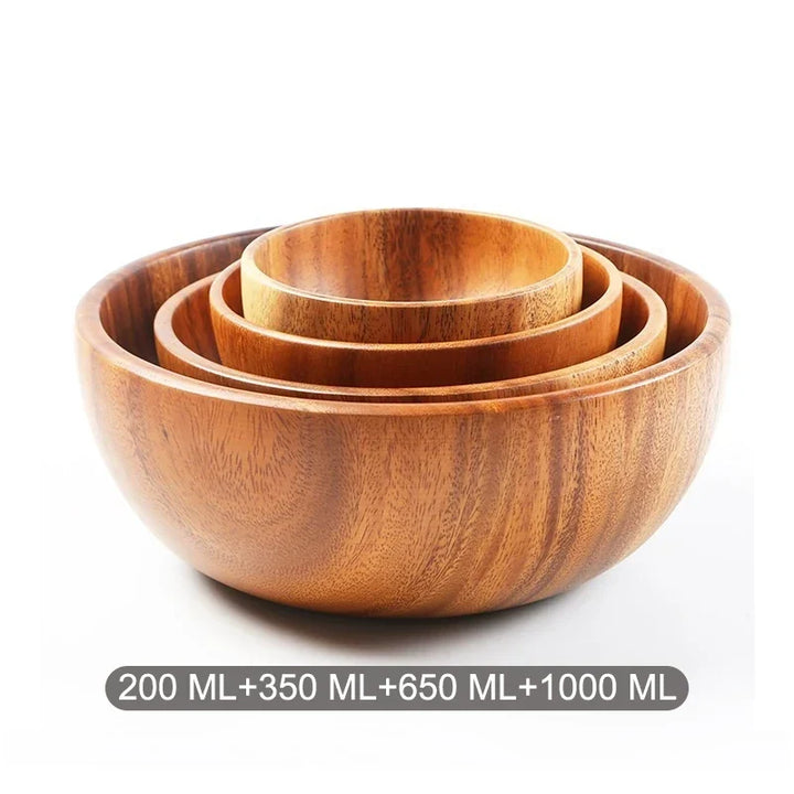 Acacia Wooden Bowl Japanese Style Salad Bowl Ramadan