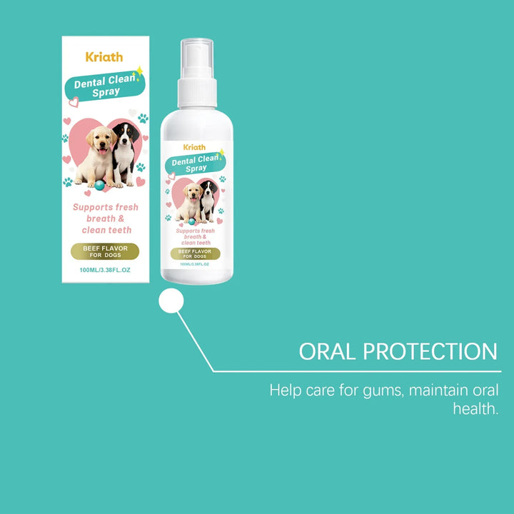 Pet Oral Care Spray 100ml – Natural Bad Breath Freshener Dog Cat Teeth Cleaning Plaque Reducer 2026