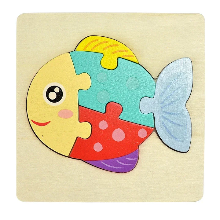 3D Wooden Animal and Vehicle Puzzle for Kids, Educational Montessori Toy for Cognitive Development and Fine Motor Skills