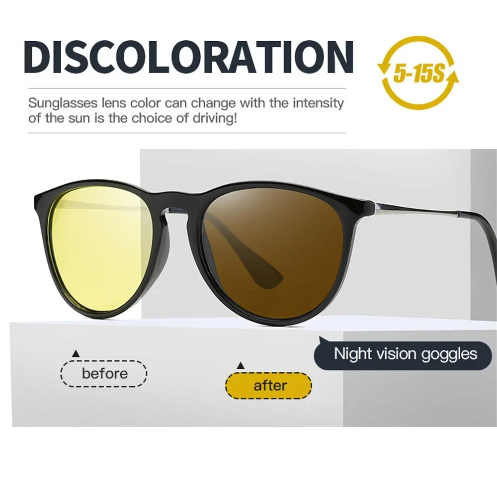Photochromic Sunglasses For Night Driving Polarized UV400 Lenses color Changing Glasses Fall 2025 Trend