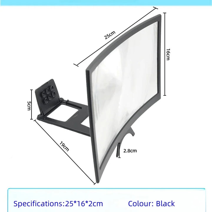 Phone Screen Magnifier 12 Inch Curved Desk Stand For Hands Free Video Viewing Back To School 2026 Ultra Clear