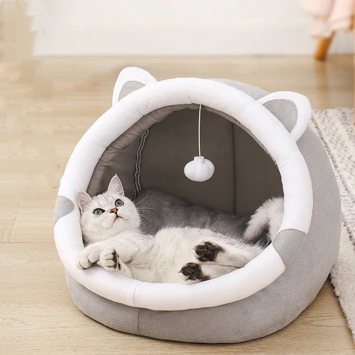 Cat Nest House for Cats Cave Bed Semi-Closed Cozy Kennel