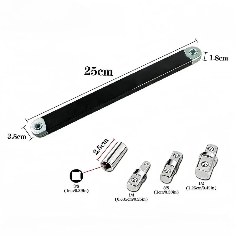 Compact Offset Extension Wrench 4-Adapter Set – Dual-Purpose Impact Socket Ratchet Automotive Hand Tool 2026