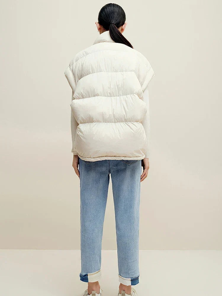 Insulating Women’s Down Vest - Cropped, Duck, Winter