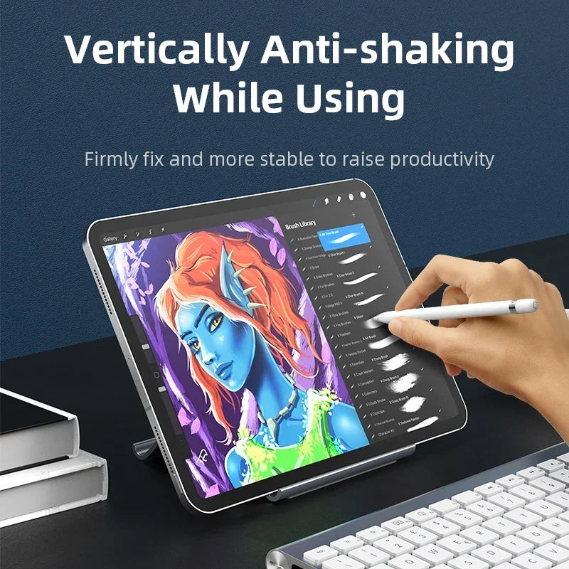 Vertical Laptop Stand with Silicone Grip - Dual Device Holder for MacBook &amp; Tablet, Heat Dissipation,