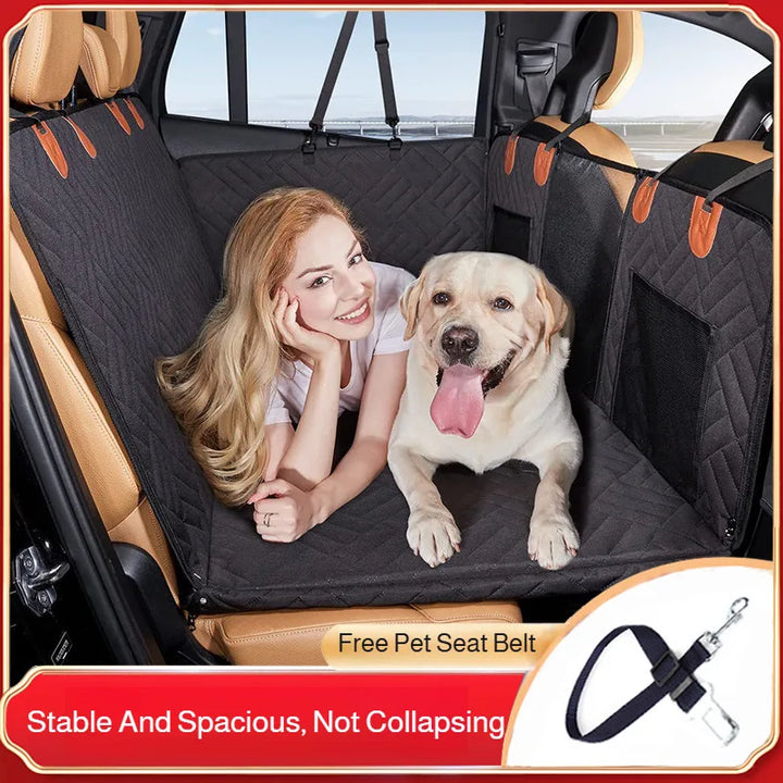 Waterproof Pet Car Seat Cover - Non-Slip Scratch-Proof Hammock Back Seat Protector for Dogs