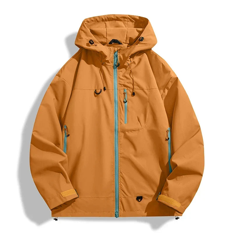 Waterproof Unisex Windbreaker - Hooded Single-Layer, Hiking