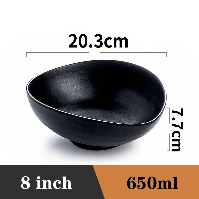 Ramen Bowl Black Plastic Japanese Style Noodle Bowl