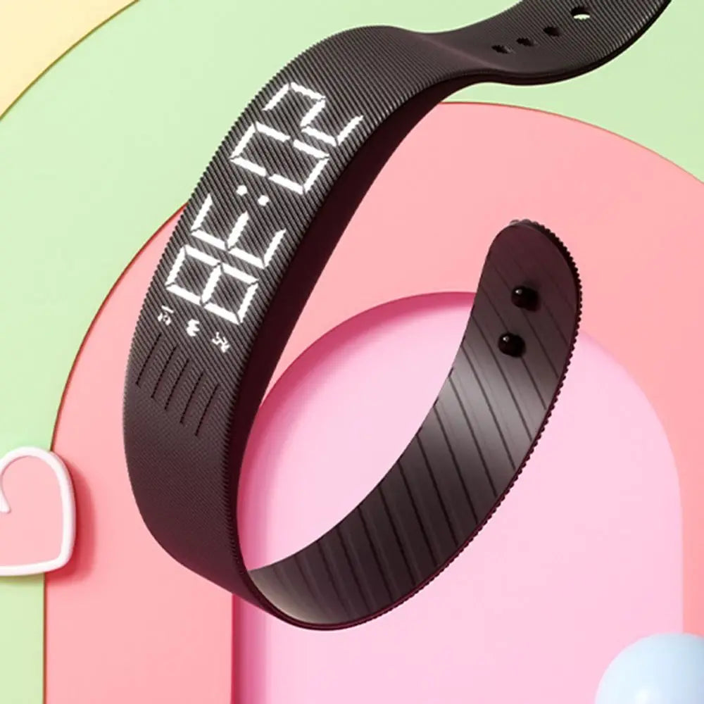 LED Digital Alarm Clock Bracelet Wristband Pedometer Waterproof Vibrating Alarm Summer 2026 Gift