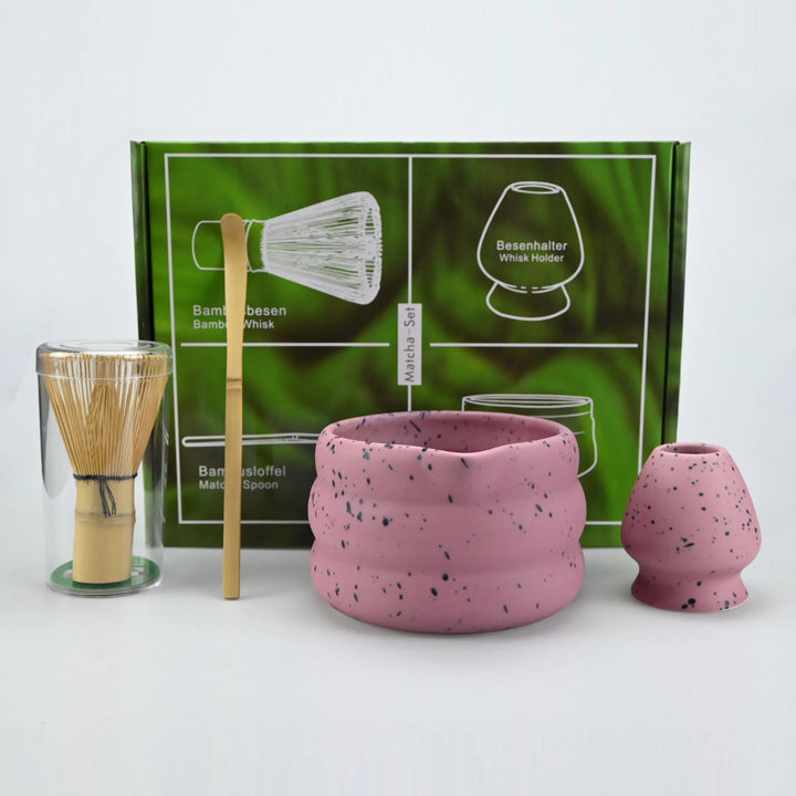 Matcha Set Porcelain Bowl Whisk Spoon Stand Gift Japanese