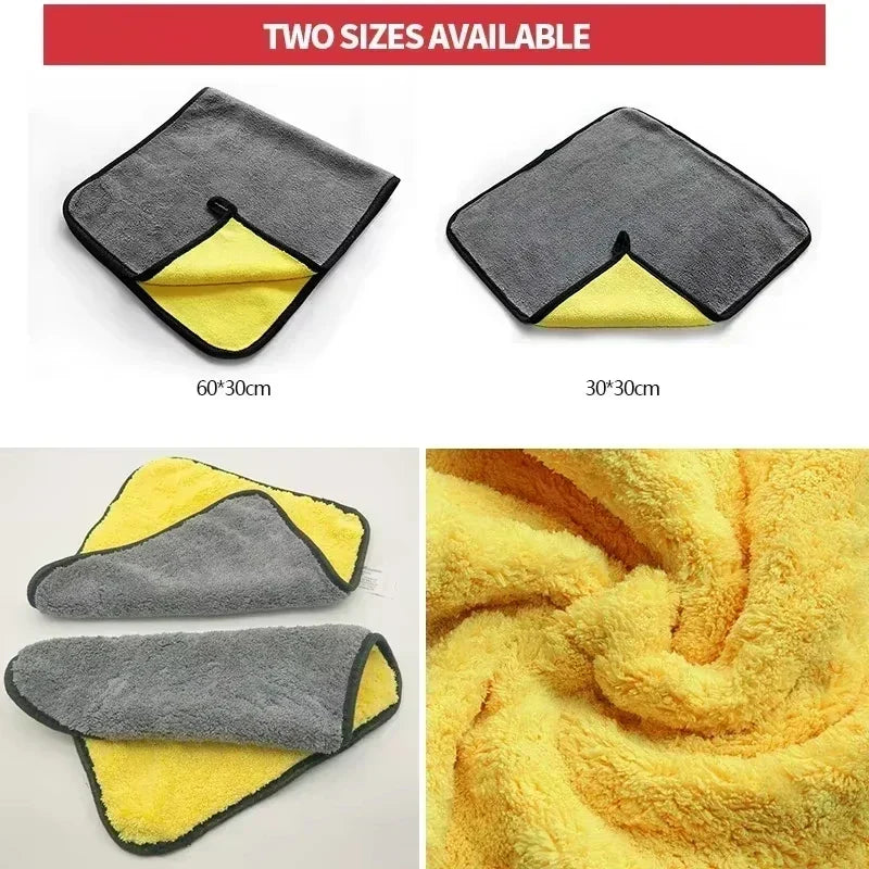 Car Microfiber Towels Double Layer Detailing Cloth Fall 2025 Soft Highly Absorbent Drying Towel