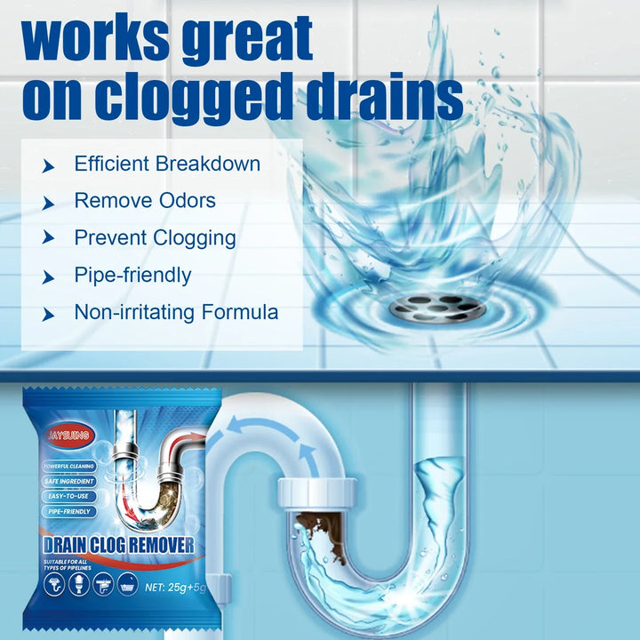 Drain Cleaner Powder 6 Pack Pipe Unclogger Hair Clog Remover Odor Eliminator Eco Friendly Fall 2026 Home Care