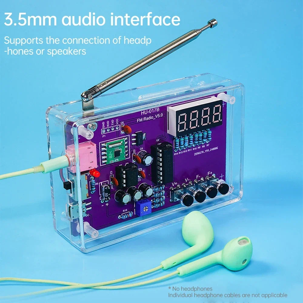 DIY FM Radio Kit 87-108MHz Adjustable Frequency Soldering Practice Kit Back to School 2026 Gift