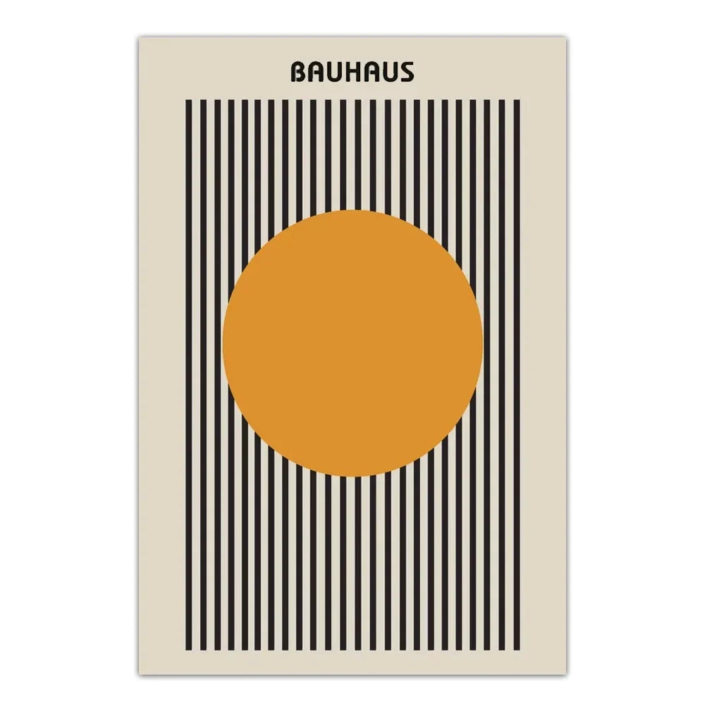 Modern Bauhaus Geometric Wall Art Prints Three Piece Set