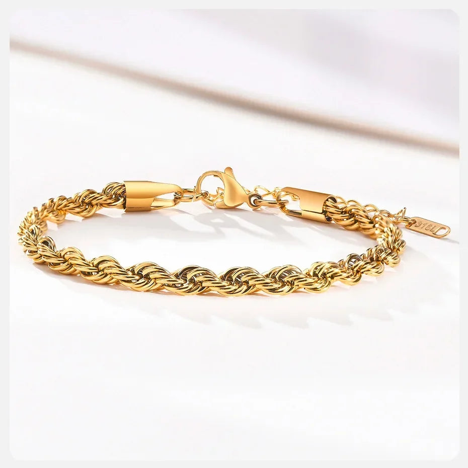 Stainless Steel Rope Chain Bracelet Twisted Singapore