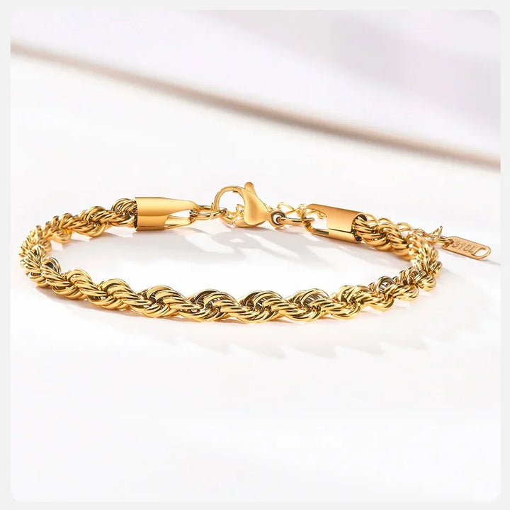 Stainless Steel Rope Chain Bracelet Twisted Singapore