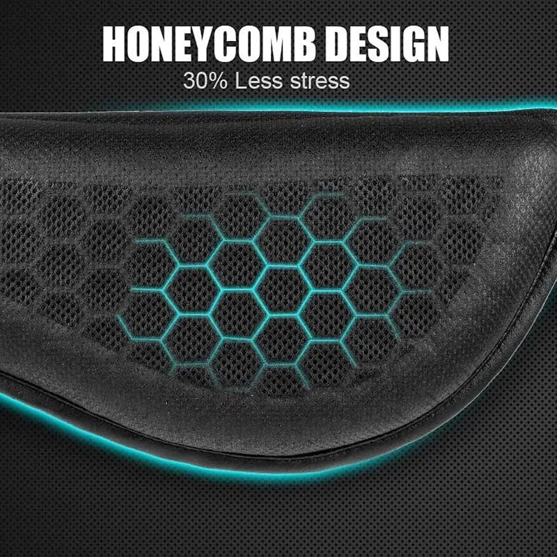 Motorcycle Gel Seat Cushion 3D Honeycomb Pressure Relief Anti-Slip Pad Long Ride Comfort