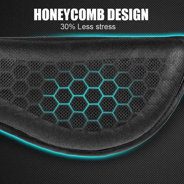 Motorcycle Gel Seat Cushion 3D Honeycomb Pressure Relief Anti-Slip Pad Long Ride Comfort