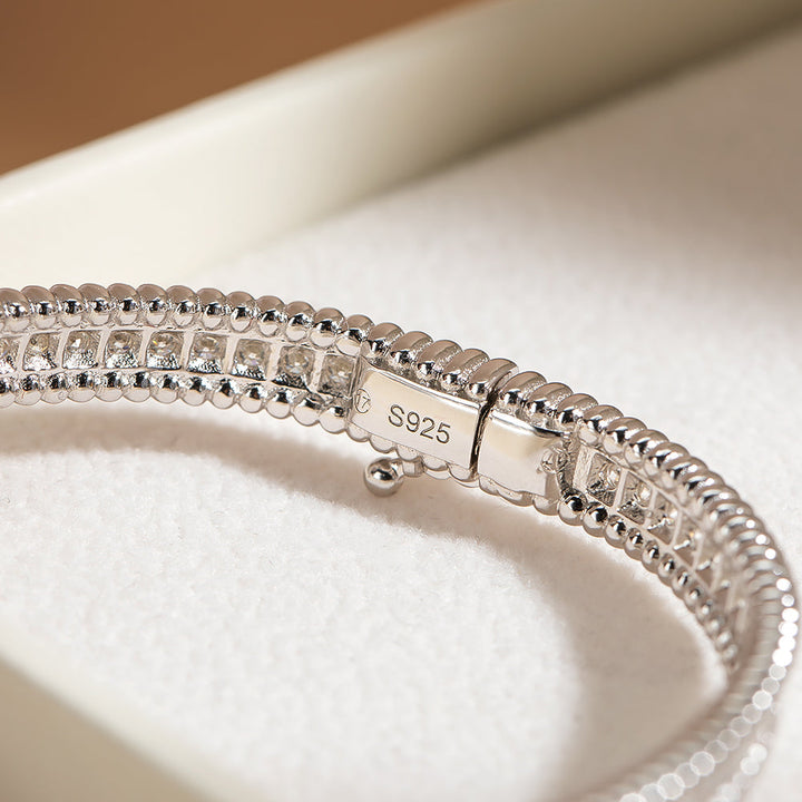 Moissanite 2mm Bracelet 18K Gold Plated Tennis Bangle