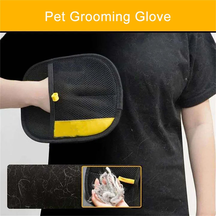 Double-Sided Pet Grooming Glove – Removes Hair from Furniture and Coat, Cats and Dogs