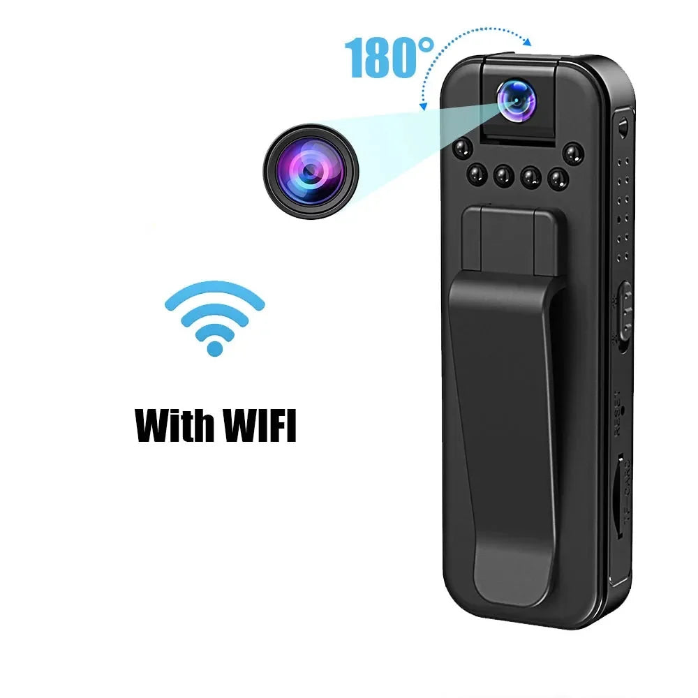Wifi 1080P Body Mini Camera with Night Vision - Portable Police BodyCam, Infrared Camcorder for Indoor/Outdoor Use