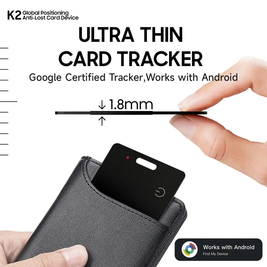 Smart Wallet Tracker Card IP68 Waterproof – Wireless Rechargeable Android Item Locator 2026