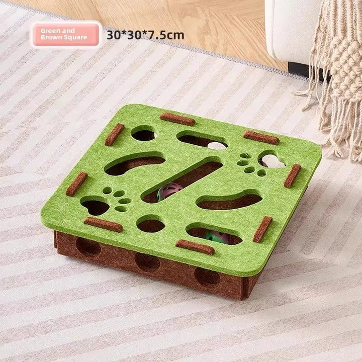 Cat Puzzle Toy Box With Ball Suede Felt Indoor Cat Exercise Entertainment Eco Friendly Gift 2026 TikTok Viral