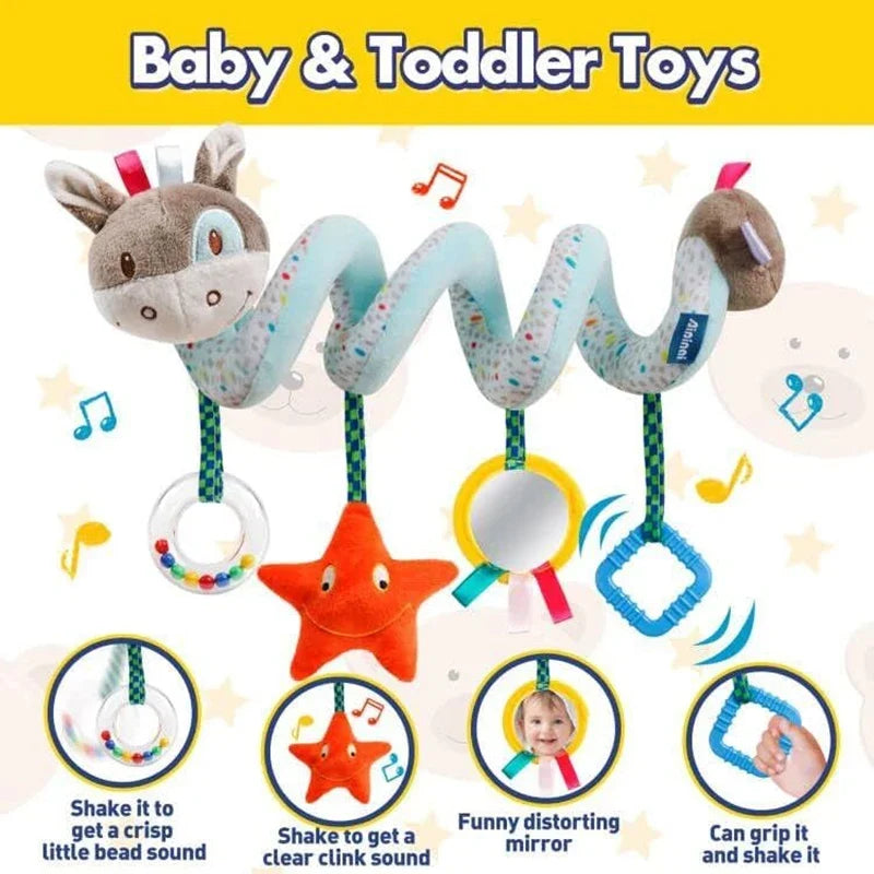 Spiral Plush Stroller Toy Portable Newborn Sensory Toys