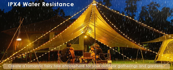 2-in-1 LED Reel Camping String Light – USB Rechargeable Portable Atmosphere Lantern Garden Tent Decor 2026