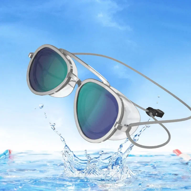 Wide Angle Anti-Fog Swimming Goggles – Full View Retro Frame Unisex Pool Swim Eyewear 2026