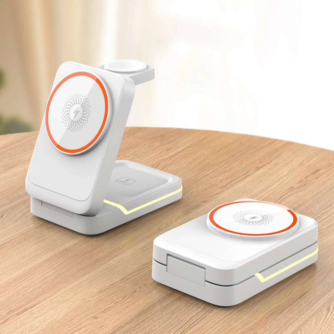 Foldable magnetic wireless charger – iPhone 12-16, Apple Watch, AirPods, USB-C, 15W 2026