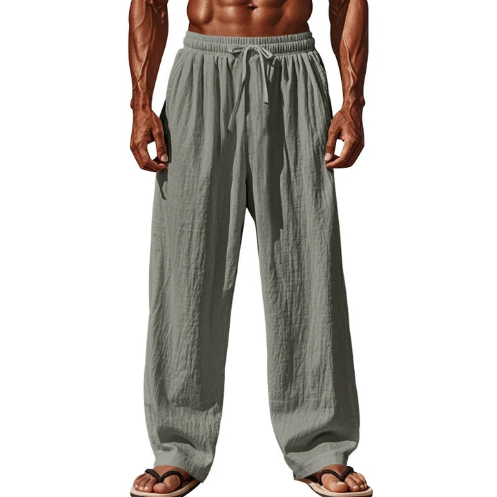 Drawstring Casual Beach Pants - Loose Comfortable Solid color Pants for Summer