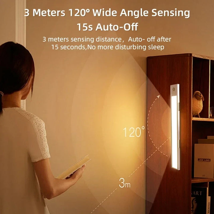 Wireless LED Motion Sensor Cabinet Light – Dimmable Type-C Rechargeable Night Lamp for Closet Kitchen 2026