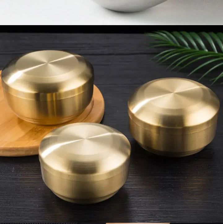 Stainless Steel Double Layer Rice Bowl With Lid Insulated