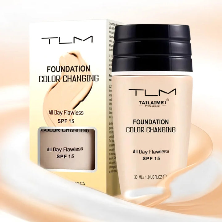 colour-Changing Liquid Foundation with SPF - Long-Lasting Waterproof Oil-Control Sunscreen Cream 30ml