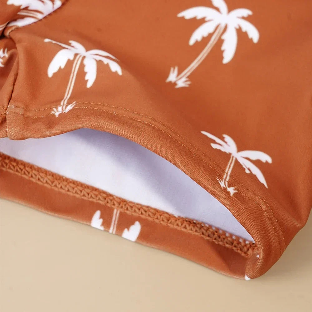 Breathable unisex baby swimsuit - long sleeve rash guard, polyester elastane, for summer pool