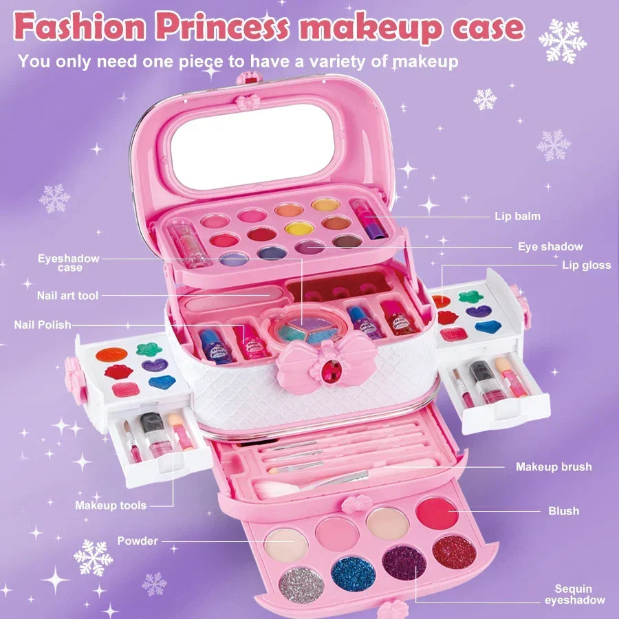 Kids Makeup Kit Toy Set Washable Pretend Play Makeup Back To School 2025 Gift Idea