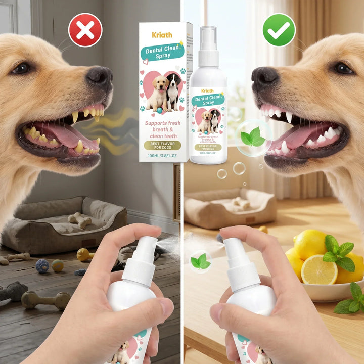 Pet Oral Care Spray 100ml – Natural Bad Breath Freshener Dog Cat Teeth Cleaning Plaque Reducer 2026