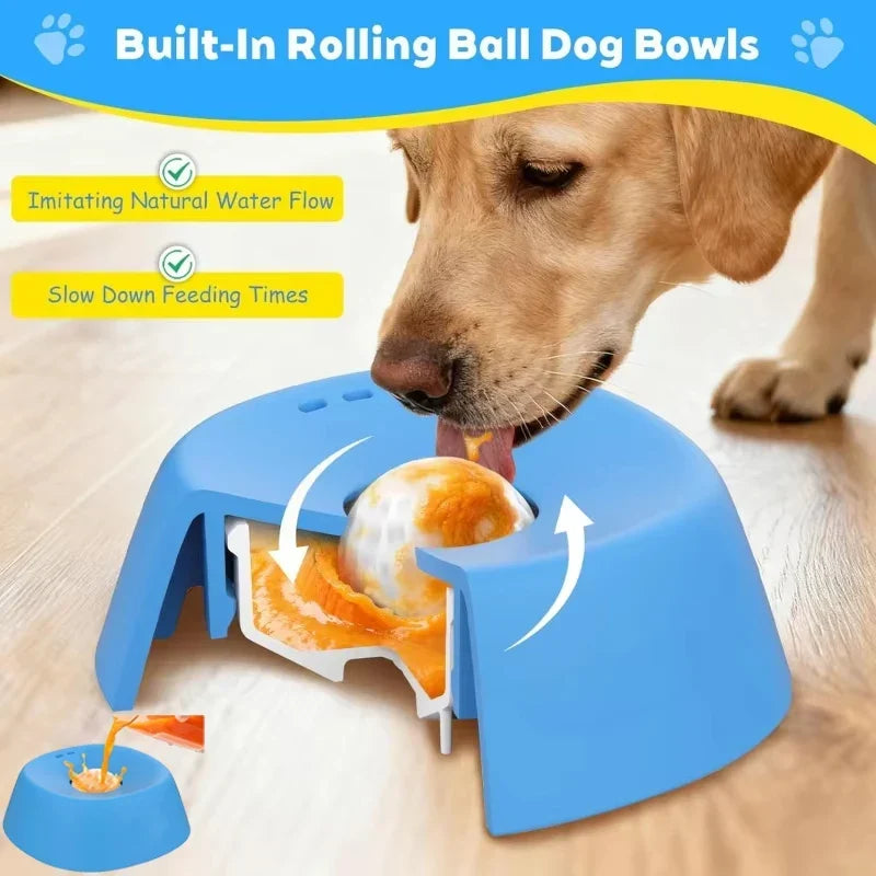 Anti-Slip Slow Feeder Dog Bowl – Ball-Shaped Lick Mat Anti-Choke Design, Pet Feeding Gift 2026