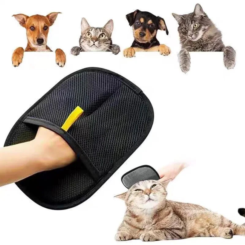 Double-Sided Pet Grooming Glove – Removes Hair from Furniture and Coat, Cats and Dogs