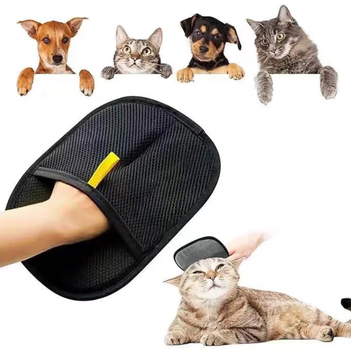 Double-Sided Pet Grooming Glove – Removes Hair from Furniture and Coat, Cats and Dogs