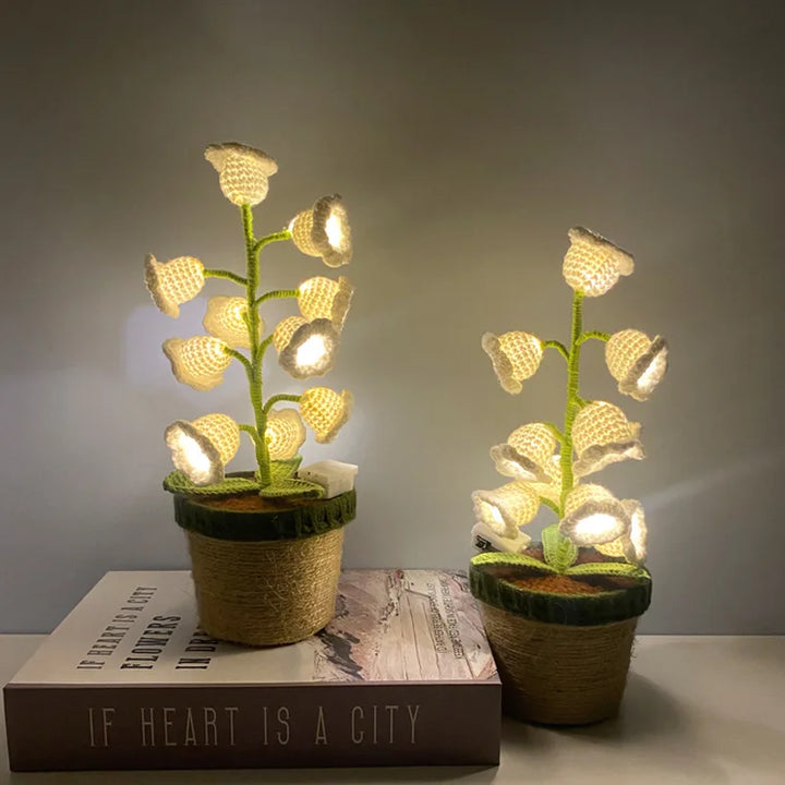 Knitted Lily Of The Valley Cotton Rope Pot Lamp Cozy