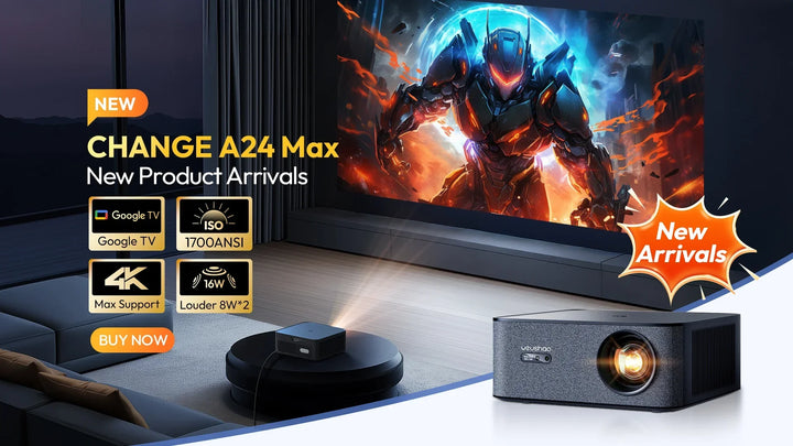 Android Projector A12 Mini 4K Ready 350 ANSI Lumens WiFi 6 Built In Speaker Back To School 2026