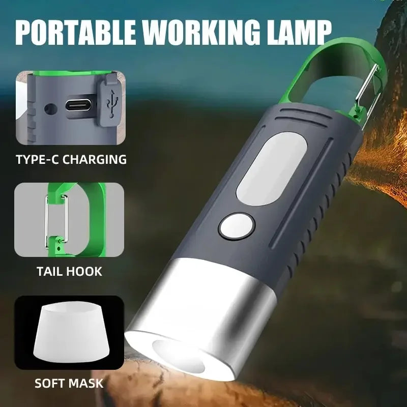 Mini Convenient High Power LED Flashlight - Waterproof Camping Light with Telescopic Zoom and Side Lights