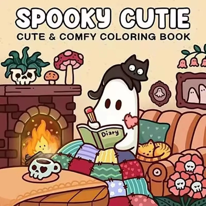 Halloween colouring Book - Cozy Friends For Adults And Teens, Adorable Creepy Creatures, Fall 2025 Gift
