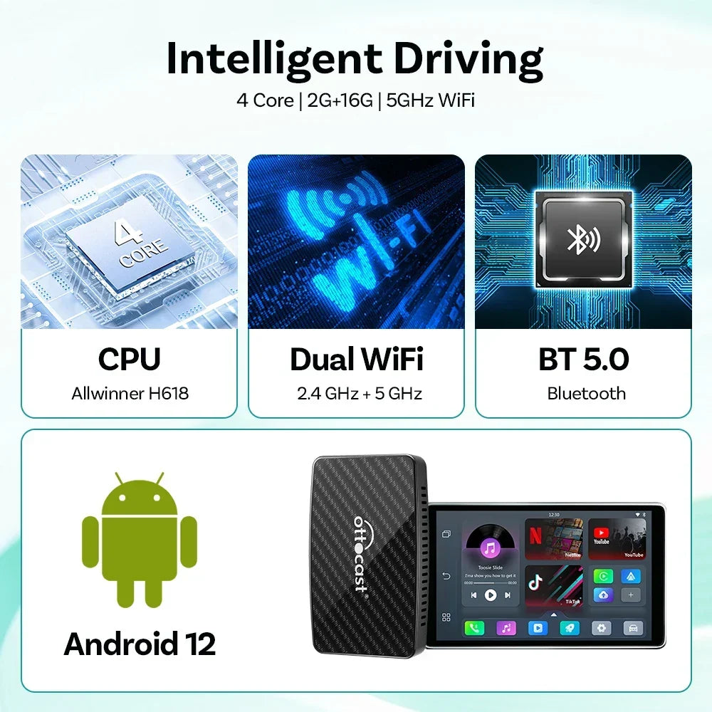 CarPlay Box Wireless AI Car Adapter Built In YouTube Netflix Android Auto 5G WiFi Fall 2025 For Most Cars